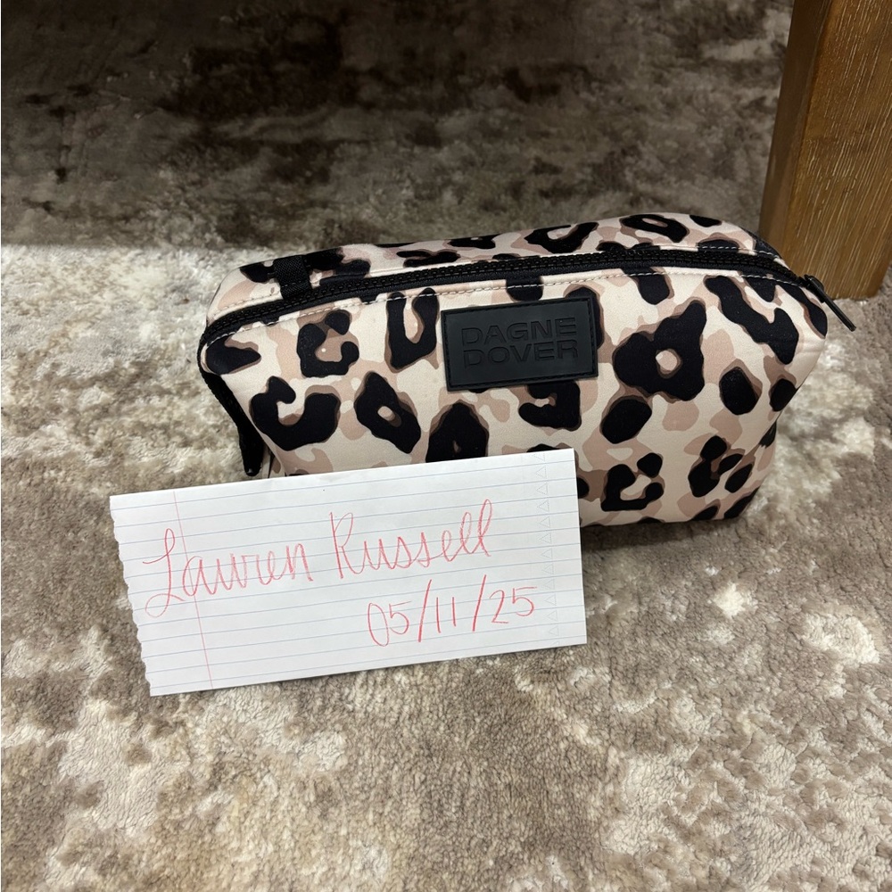 Dagne Dover Leopard Print Toiletry Bag